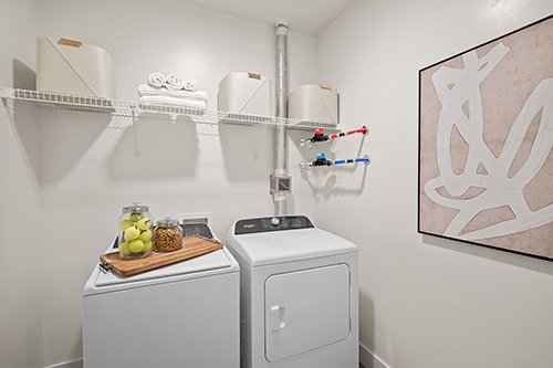 In-home full-size washer and dryer.